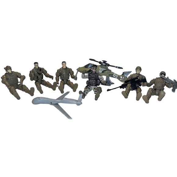 Toys Usmc Marine Army Action Figures Lot Of 6 Unbranded Desert Camo